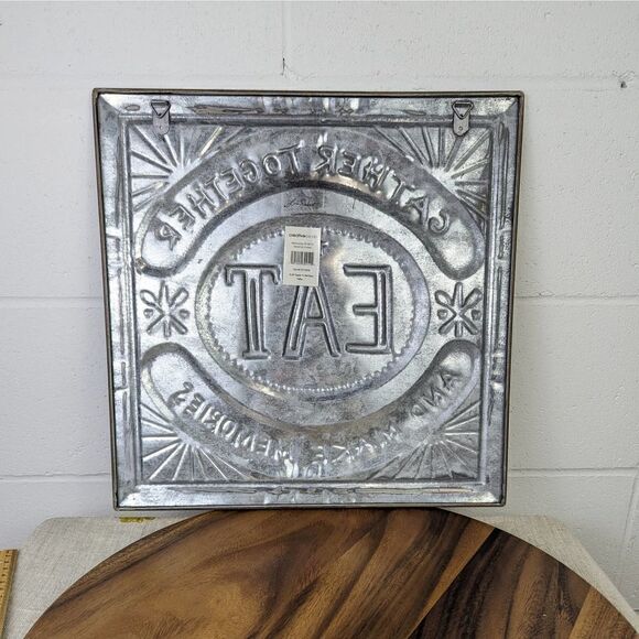 Creative Co-Op Home Decor Square Tin Wall Sign Gather Together 15.75” - Picture 4 of 5